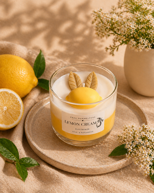 🍋 Lemon Cream Duftkerze – Frischekick im Glas