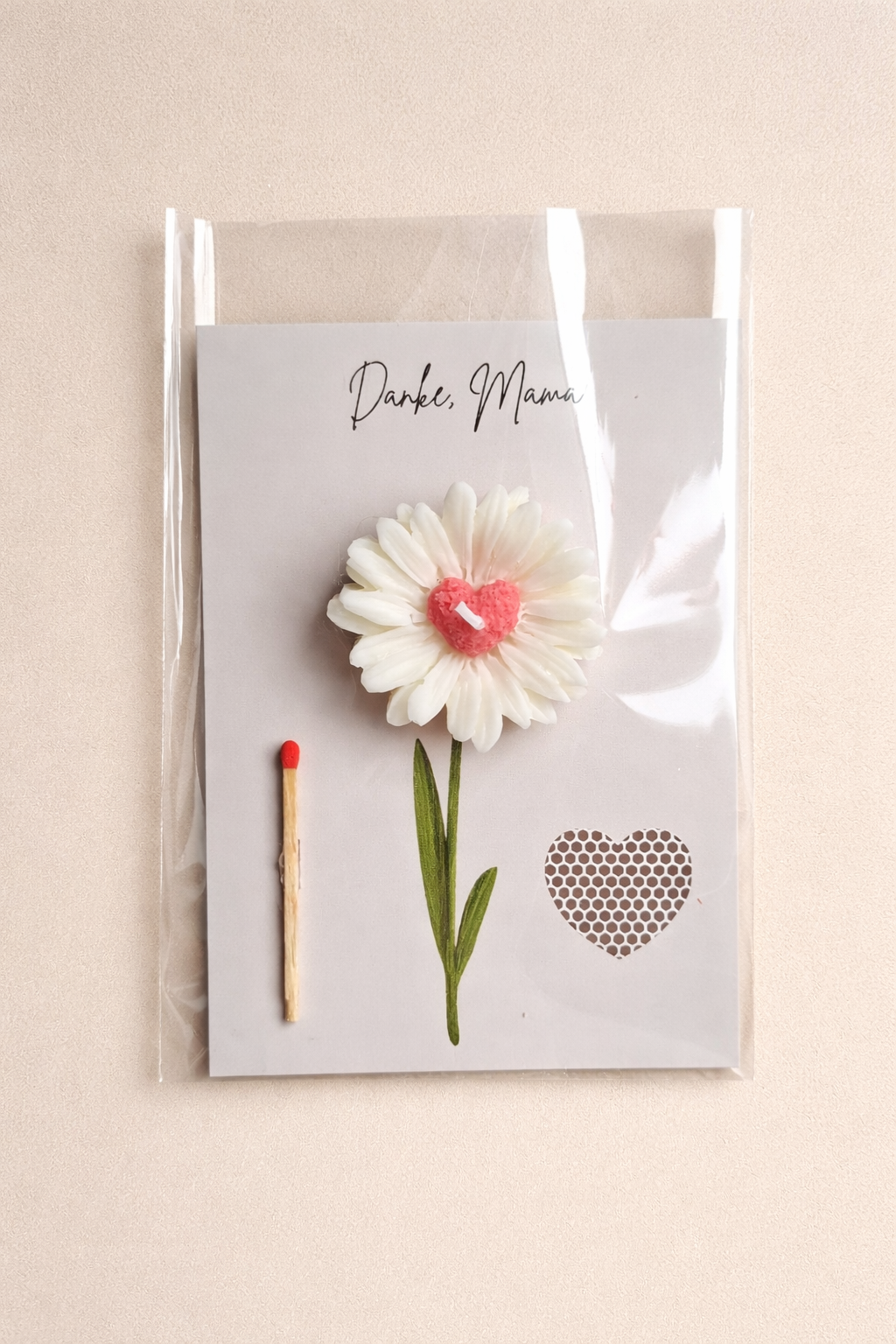 Muttertags-Geschenktüte mit Kerze & Karte