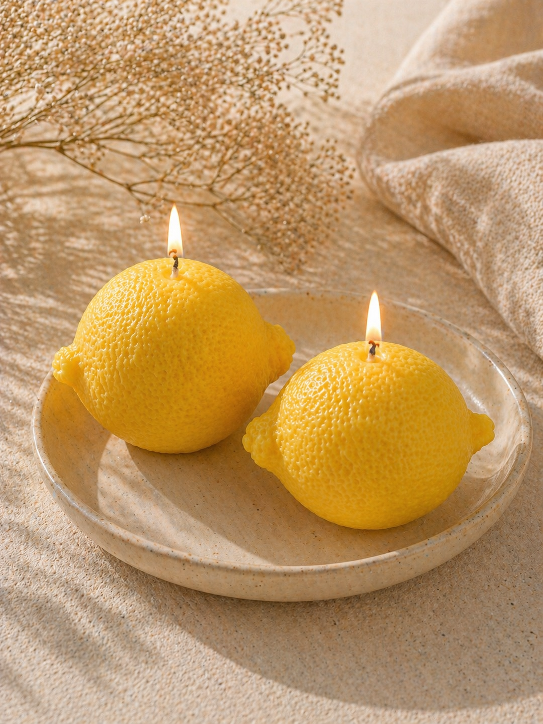 🍋 Zitronenkerze Duftkerze – Sommerfeeling in Zitronenform